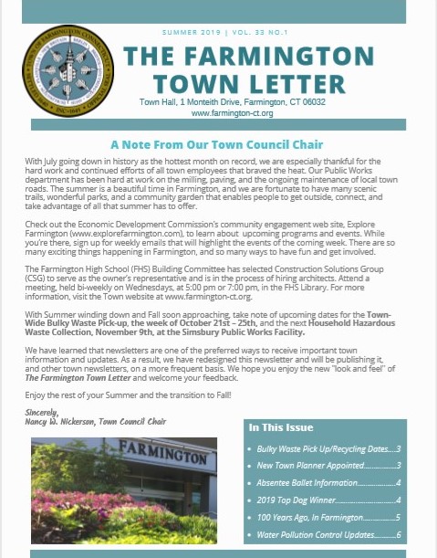 Summer Farmington Town Letter Cover